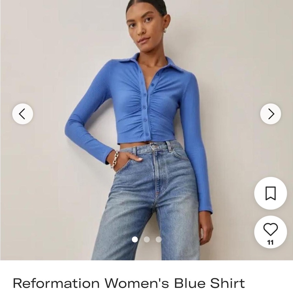 Reformation blue top size xs